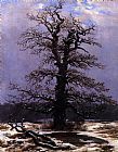 Caspar David Friedrich Canvas Paintings - Oak in the Snow